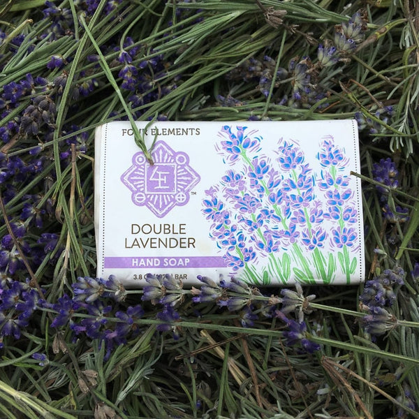 Double Lavender Soap - 3.8 oz - Four Elements Herbals
