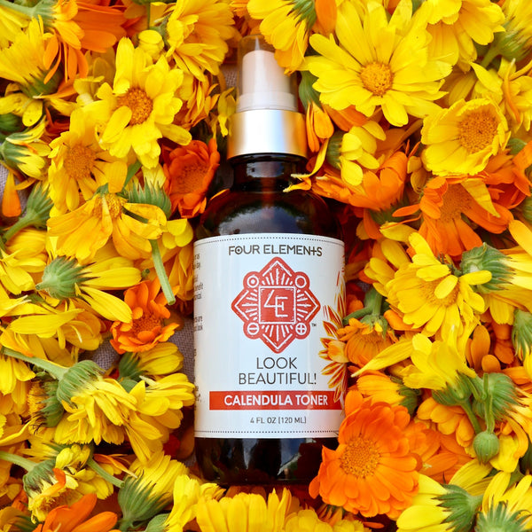 Look Beautiful! Calendula Toner - 4 oz - Four Elements Herbals