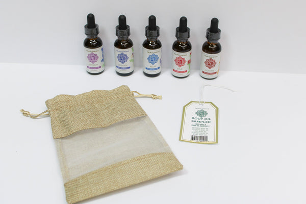 Body Oil Sampler: 5 Infused Body Oils - Four Elements Herbals