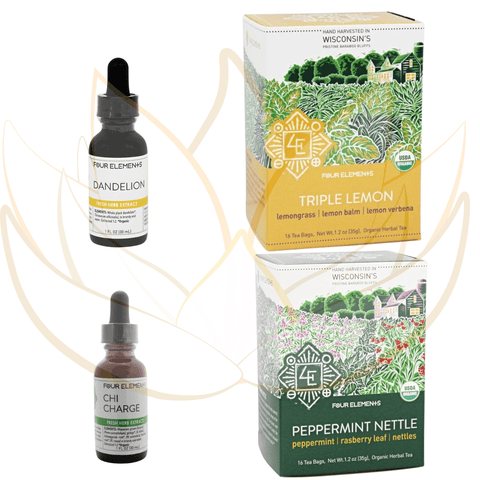 Chakra Support Set - Teas and Tinctures - Four Elements Herbals